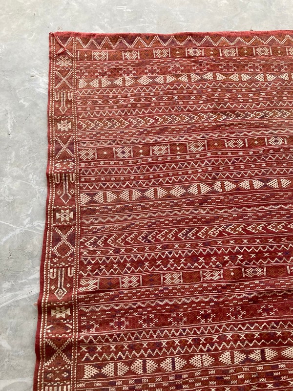 Vintage Traditional Handmade Beautiful Moroccan Kilim Floor Rug Carpet 234x138cm gallery