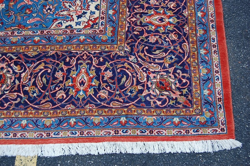 NATURAL WOOL Old Oriental Rugs Hand Woven,knotted size Approximately13' x 17'4" gallery