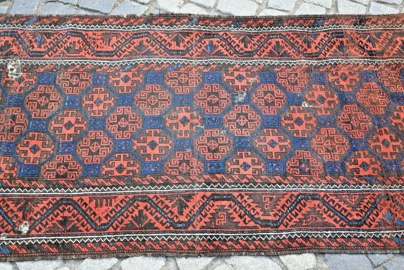Fabulous Antique Rare Tribal Rug Collectors Piece Distressed Low Pile Tribal Rug gallery