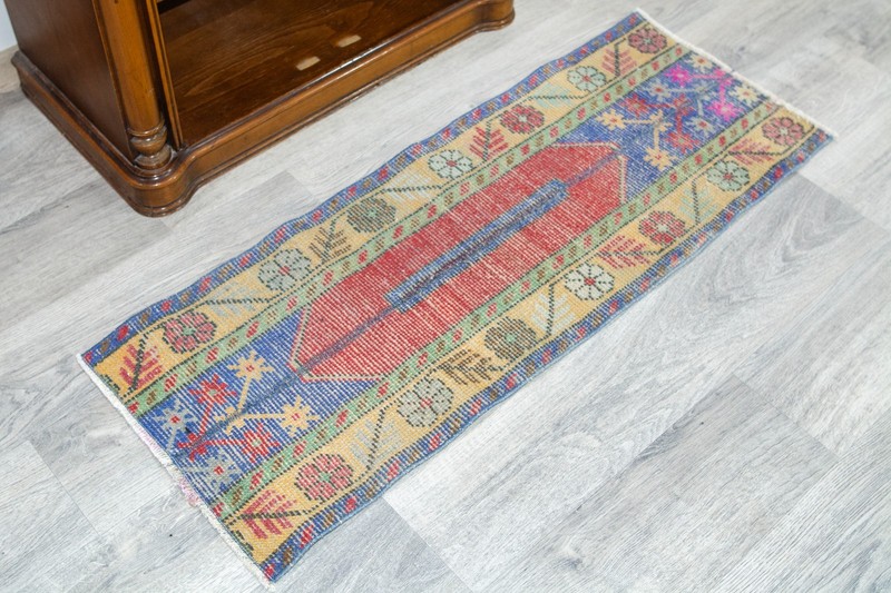 Vintage Turkish Runner Rug 1'6x4'4 ft, Colorful Spring Decor Oushak Runner Rug gallery
