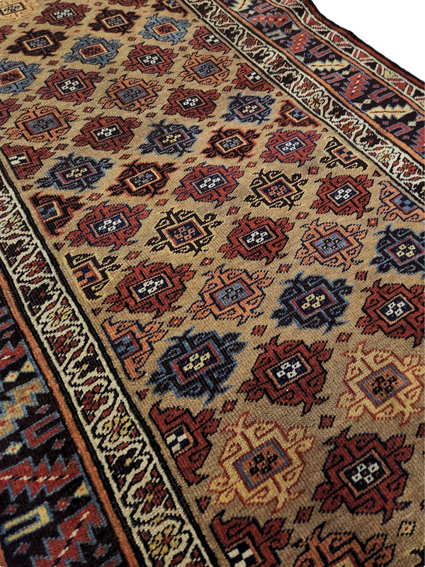 Semi-Antique Kurd-Bidjar runner, Beige Red Blue - 3'9" x 9'2" gallery