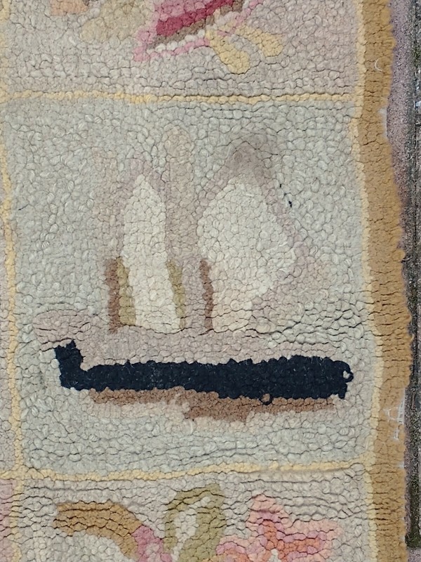 Antique American Hook Rug, Beautiful, Full Colors, Good Condition. 23½in.x48in. gallery