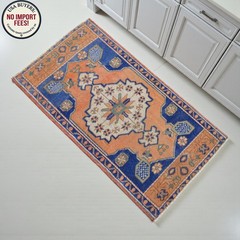 Vintage Oushak Turkish Rug Small Hand-Knotted Wool Door Mat Entry Decor 2×3 Mat