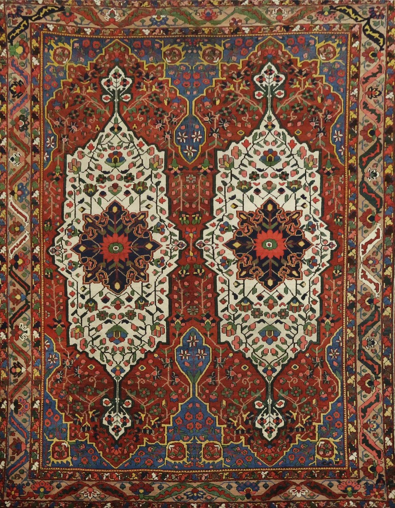 Antique Vegetable Dye Floral Large Rug 11x14 Ft Handmade Geometric Wool Carpet