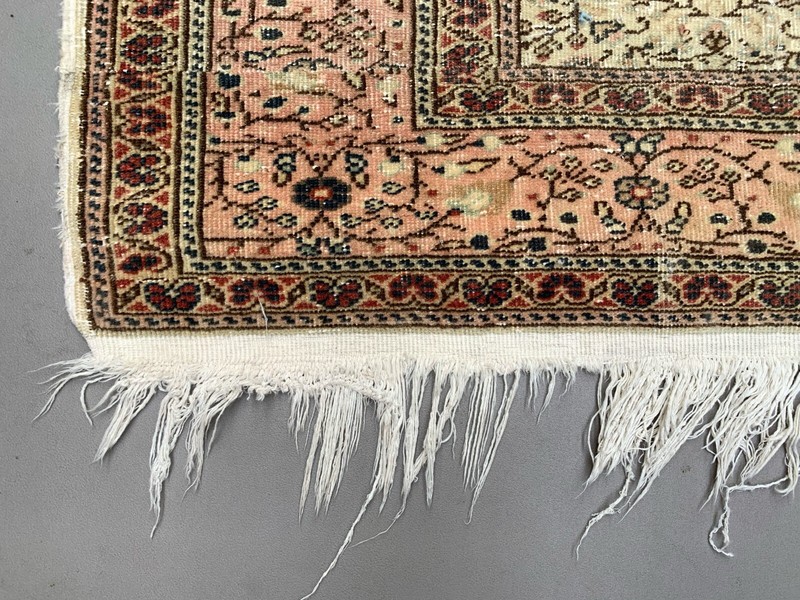 Vintage Square Turkish Rug 245x200 cm, Tribal Wool Carpet Large gallery