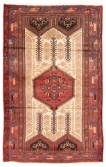 Vintage Hand-Knotted Area Rug 4’7″ x 7’1″ Traditional Oriental Wool Carpet