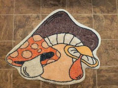 Plush Vintage Mushroom Rug Merry Mushrooms 70’s style 25×30