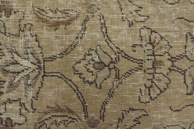 Tabrizi Rug 7'10'' x 11'5'' Beige Wool Vintage Distressed Hand-Knotted Carpet gallery