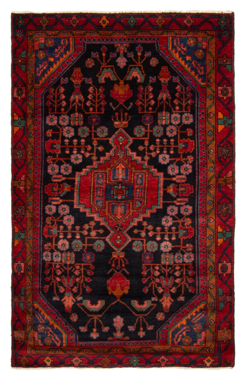 Vintage 3'8" x 6'0" Traditional Hand Knotted Vegetable Dye Wool Area Rug gallery
