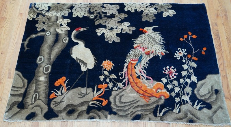 4'x6' Antique Chinese Peking Phoenix Birds Tree Hand Knotted Wool Oriental Rug gallery