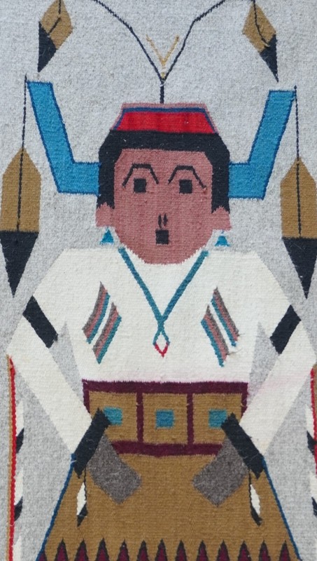 4'6" x 6'6" South West Mexican Navajo Style Wool Handmade Vintage Rug gallery