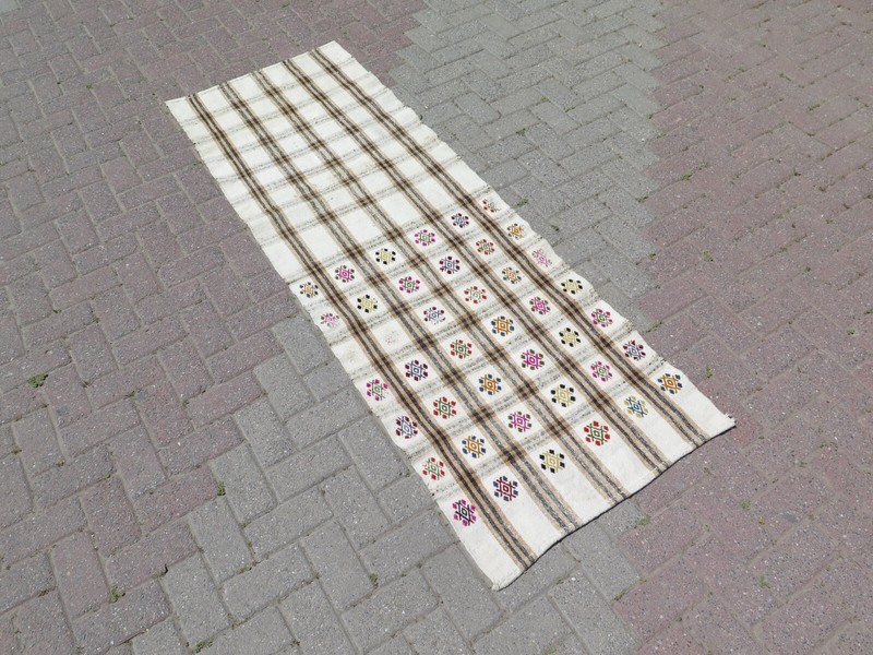 Runner Rug, Stair Rug, Hallway Rug, Modern Kilim Runner, Aisle Rug Runner 30X84" gallery
