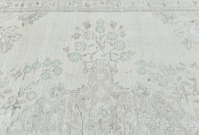 Antique Handmade Oriental Rug Muted Floral Distressed Wool Carpet 9'8X12'4 ft gallery