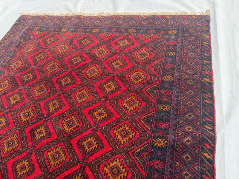 4x6 Ft Afghan Hand Knotted Vintage Area Rug Geometric Baluchi Tribal Wool Carpet gallery