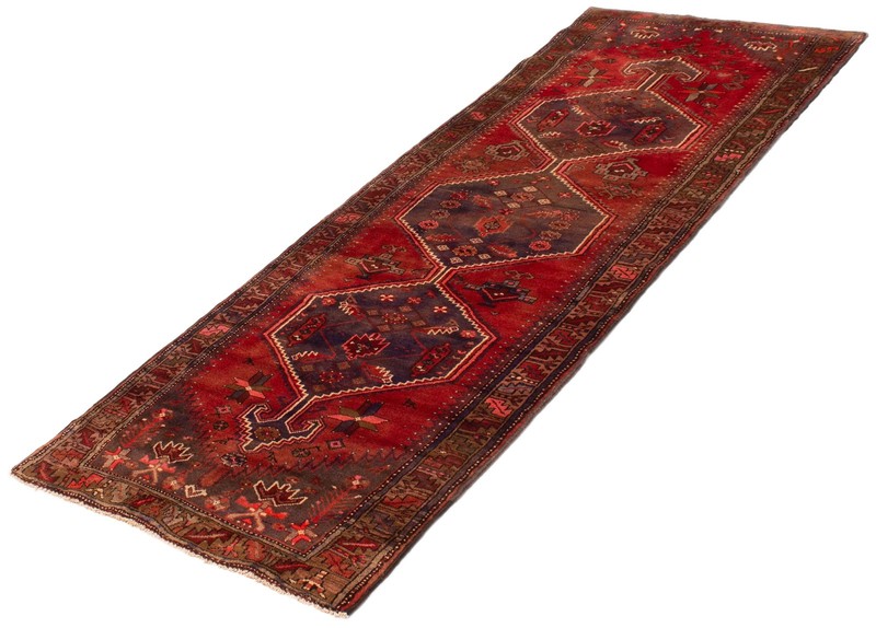 3'6" x 9'7" Vintage Hand-knotted Runner Rug Traditional Oriental Wool Carpet gallery