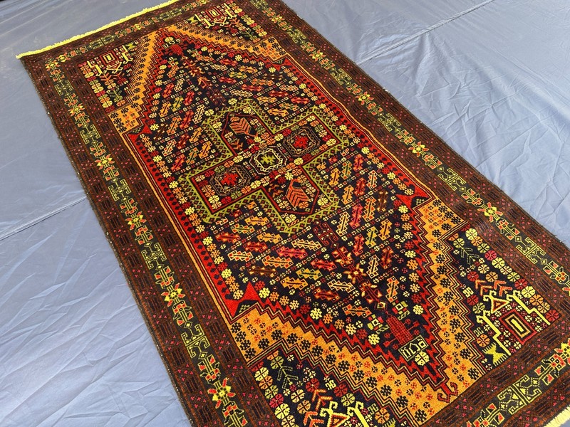 100 x 210cm COLLECTORS' ITEM Vintage Adreskan Natural Vegetable Dye Nomad Carpet gallery