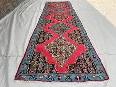 85 x 270 cm Stunning Vintage Super Fine Quality Senneh Knots Five Medallion Rug