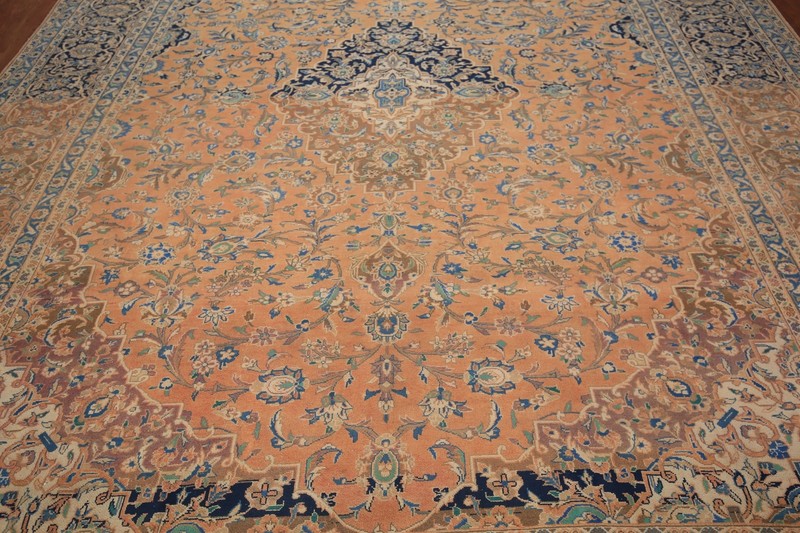 Rust Wool Floral Najafabad Vintage Rug 10x13 Hand-knotted Living Room Carpet gallery