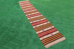 Turkish Rug 28”x150” Oriental Rug Runner Kilim Corridor Kilim Hallway Rug