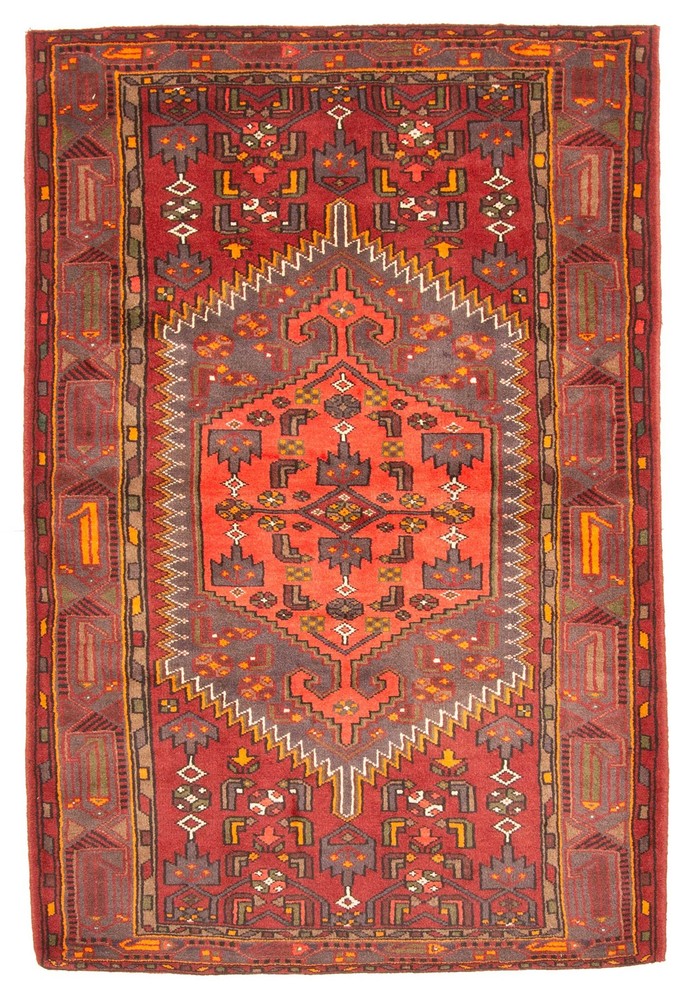 Vintage Hand-Knotted Area Rug 4'6" x 6'7" Traditional Oriental Wool Carpet