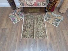 Handmade Rug, Small Area Rug, Wool Rug, Soft Color Rug, Boho Rug, Front Door Rug