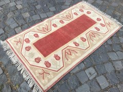 Home Decor Rug, Turkish Vintage Rug, Boho Decor Rug, Oushak Kilim Rug,2,5×4,4ft