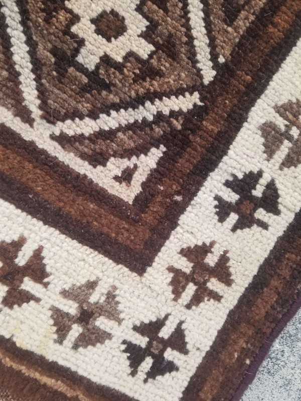 Distressed Authentic Hand Knotted Vintage Afghan Turkmen Wool Area Rug 6.7x4.4ft gallery