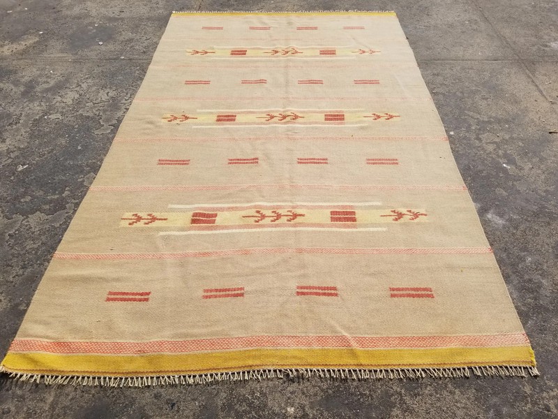 Vintage Traditional Handmade Oriental Flatweave Wool Multicolor Kilim 9.2x5.5 ft gallery