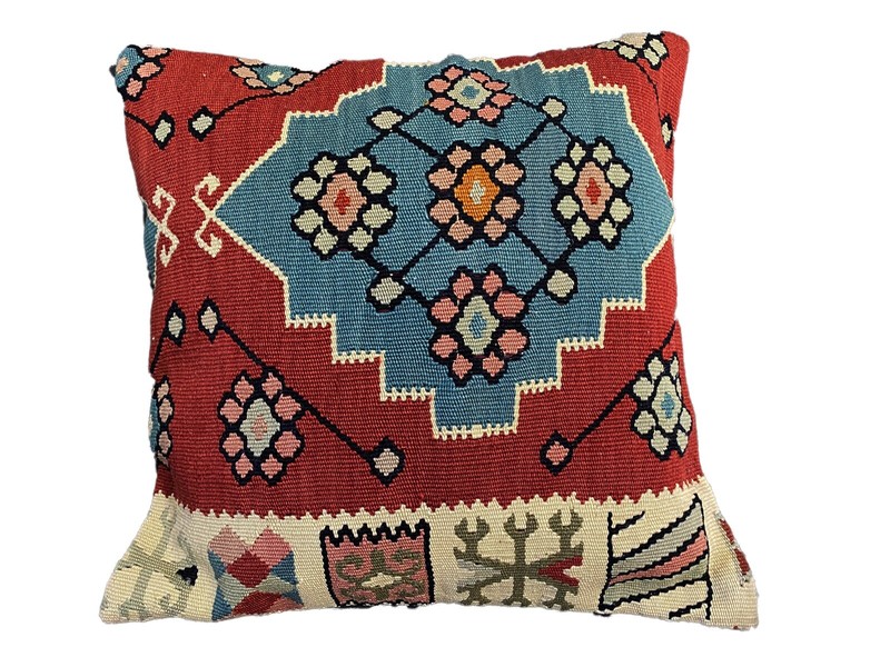 # 4424 Superb Old Tribal Kilim Pillow Cover 16 by 16" gallery
