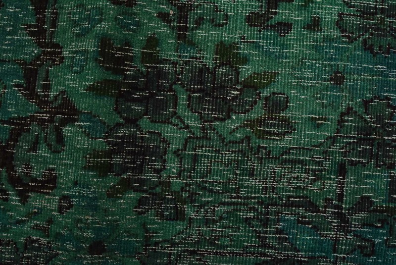 Tabrizi Rug 8'3'' x 11'5'' Purple Wool Semi-Antique Overdyed Hand-Knotted Carpet gallery