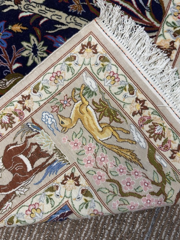 Signed Sarafian Tree of Life Rug 4.2x6.6 Ft Silk & Wool on Silk Handmade Carpet gallery