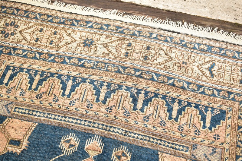 Turkish Rug 5x10 Vintage Soft Color Low Pile Medallion Design Wool Rug 170x335cm gallery