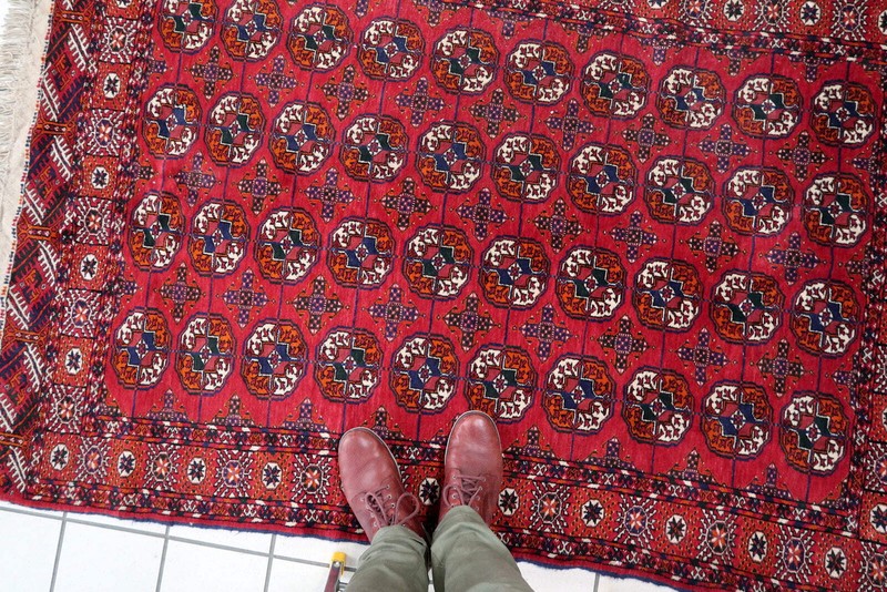Handmade vintage Turkmen Tekke rug 4.1' x 6.1' (126cm x 188cm) 1960s - 1C912 gallery
