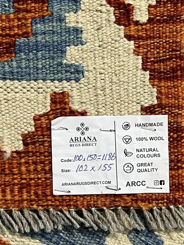 Vintage Kilim Traditional Hand Made Oriental Wool Kilim 5ftx3.2ft 155cmx102cm gallery