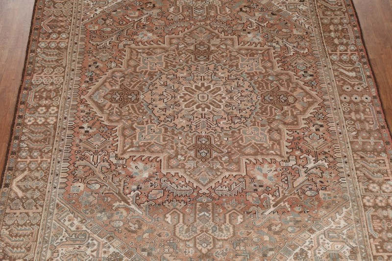 Vintage Muted Traditional Geometric 8x11 Area Rug Wool Handmade Oriental Carpet gallery