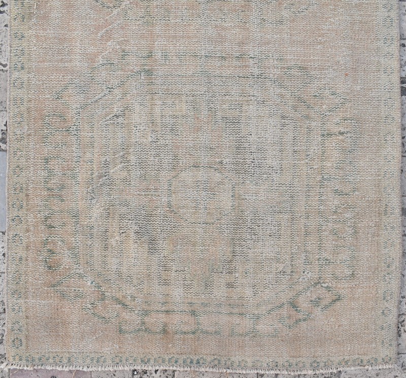 Turkish Rug 3x9 ft Oushak Rug Runner Vintage Wool Hallway Stairs Rug 95x295cm gallery