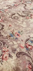 Gorgeous French Floral & Scroll Wool 1930-40’s Barkcloth Era 5ft + Rug