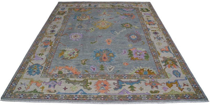 Vintage Turkish Oushak Rug, Beige 9X12 ft, Handmade Wool, Bohemian Anatolian gallery