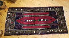 Vintage 1950-1960’s Turkish Tribal Prayer Rug 4’1″ × 8′