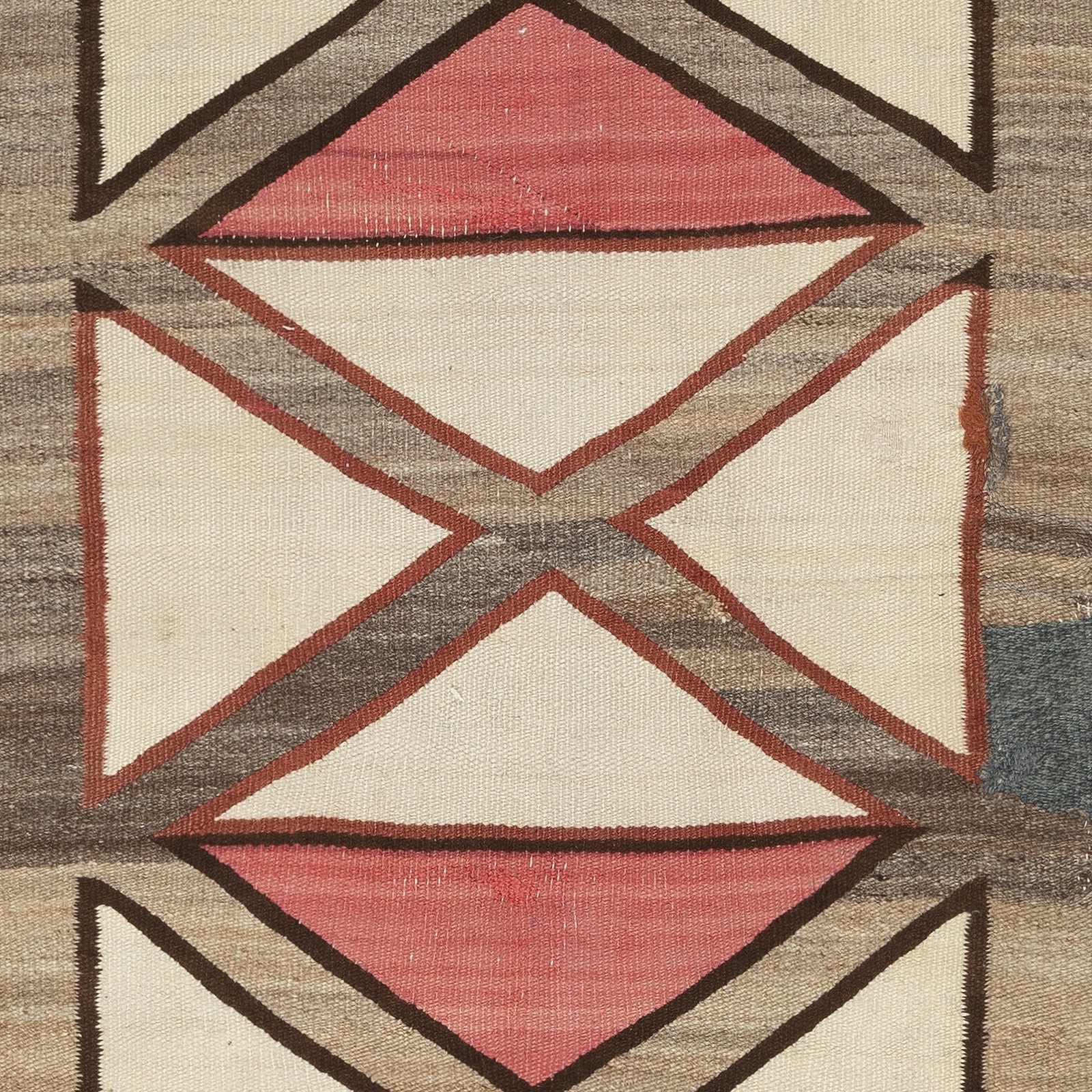 2.9x4.7 Ft Antique Navajo Geometric Rug, Wool, Natural Colors, Circa 1920–1940 gallery