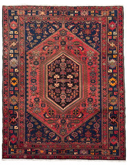 Vintage Antique 5×7 Zanjan Tribal Hand Knotted Wool Rug Oriental Red Boho Carpet