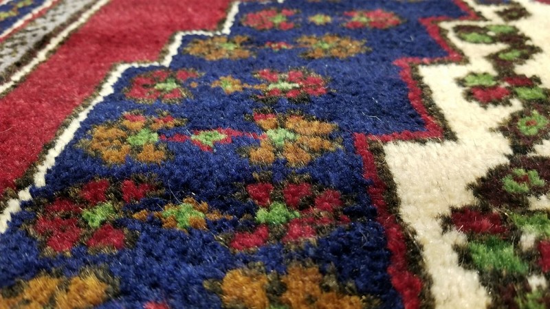 Vintage 1940-1950s Turkish Tribal Rug 4" × 8" gallery