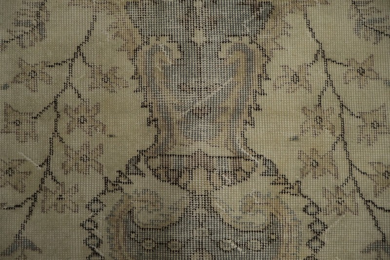 Exquisite Vintage Ivory Rug Intricate Distressed Medallion Design 5x9 Carpet gallery