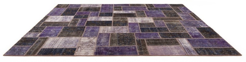 Vintage 319x219 cm Patchwork Hand Knotted Oriental Rug Carpet Blue gallery