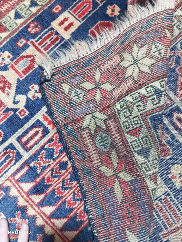 Vintage Afghan Prayer Rug 5x3 ft – Handwoven Wool Mosque Design Tribal Carpet gallery