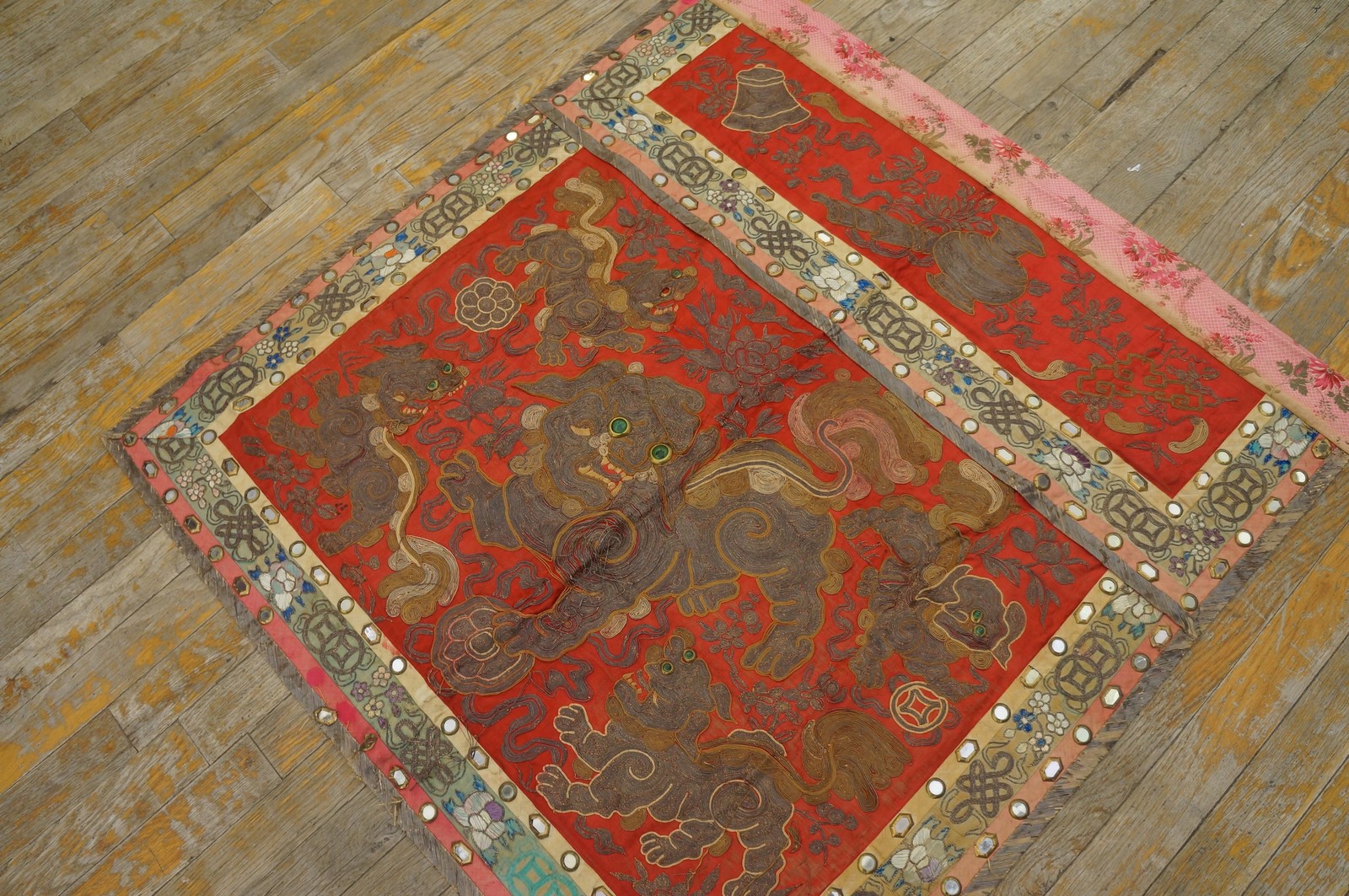 2X3 Antique Chinese Textiles Wool Area Rug 1925 gallery