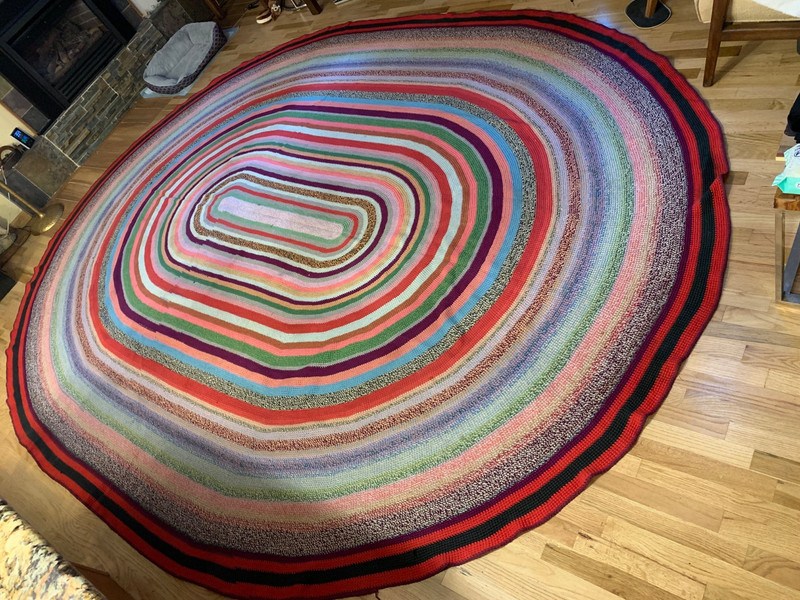 Oval Braided Rug Large 10 X 13 feet Rainbow Folk Art Handmade carpet Cabin Rug gallery