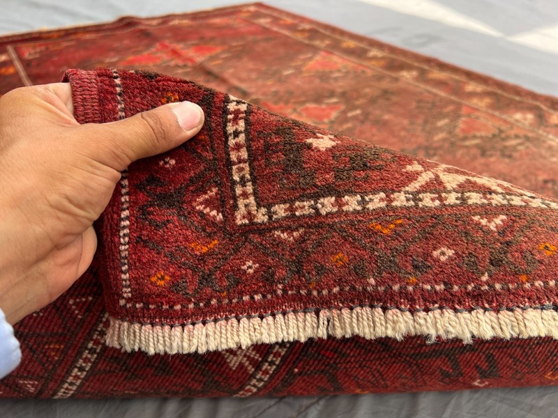 Antique Turkmen Rug 3'9x5'8 Ft – Tribal Handmade Wool Rug Geometric Afghan Style gallery