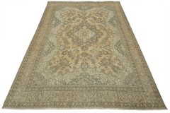Tabrizi Rug 9’4” x 12’8” Pink Wool Vintage Distressed Hand-Knotted Carpet