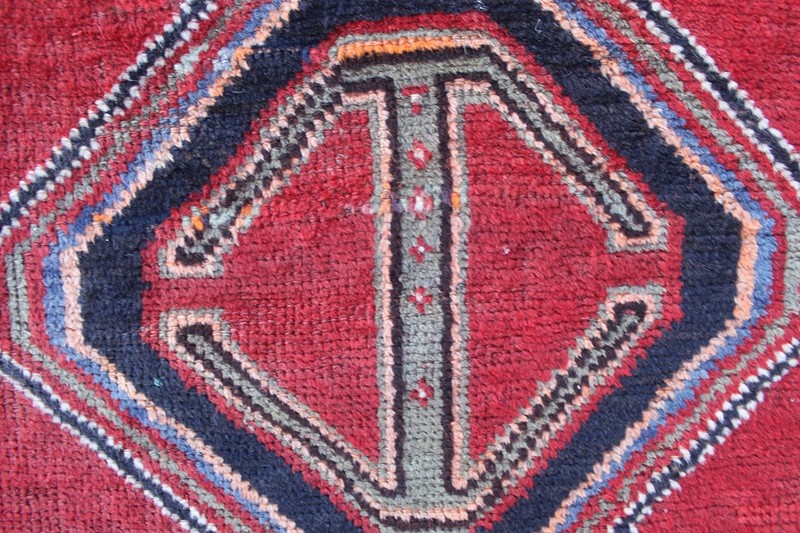 Vintage Hand Made Traditional Oriental Wool Red Large Long Rug 235x132cm gallery